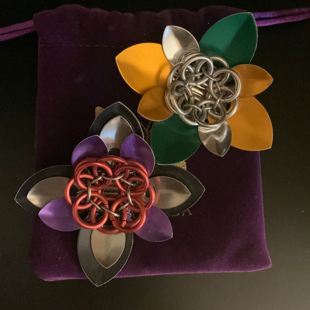 Two Celtic hair clips